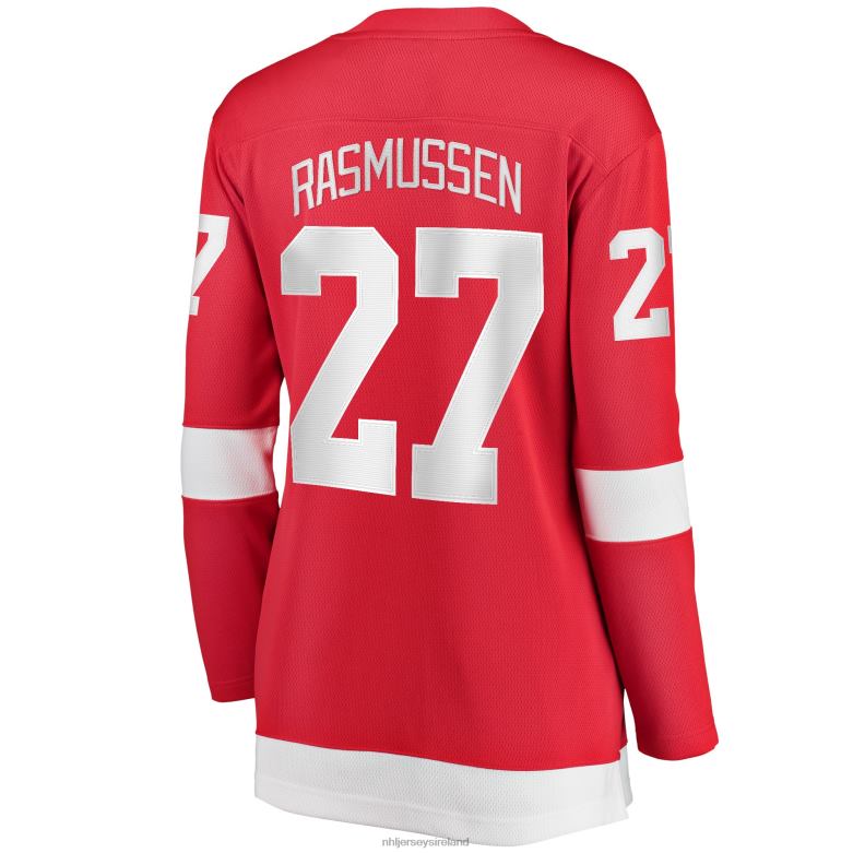 NHL Women Detroit Red Wings Michael Rasmussen Fanatics Branded Red Home Breakaway Player Jersey D002V2247 Clothing