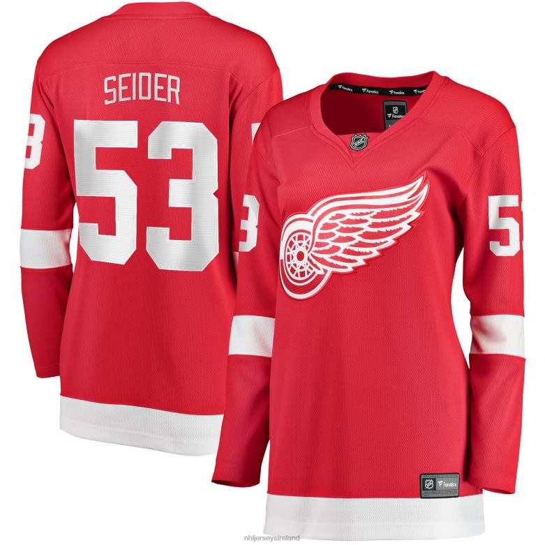 NHL Women Detroit Red Wings Moritz Seider Fanatics Branded Red Home Breakaway Player Jersey D002V2216 Clothing