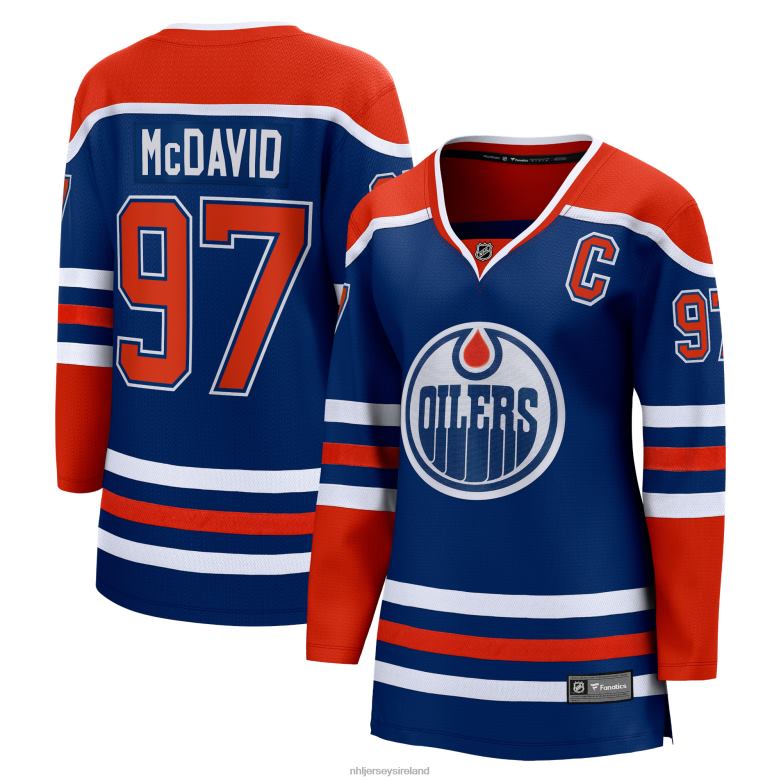 NHL Women Edmonton Oilers Connor Mcdavid Fanatics Branded Royal Home Premier Breakaway Player Jersey D002V511 Clothing