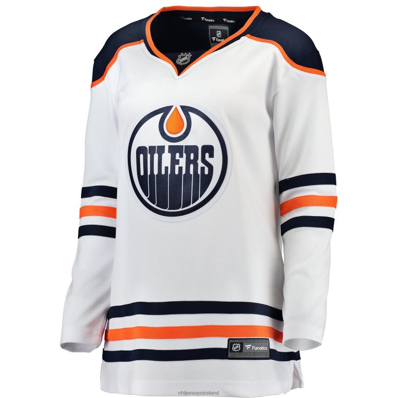 NHL Women Edmonton Oilers Fanatics Branded White Away Breakaway Jersey D002V955 Clothing