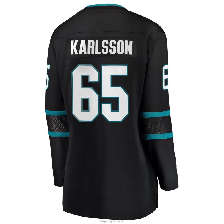 NHL Women Erik Karlsson San Jose Sharks Fanatics Branded Alternate Premier Breakaway Player Jersey - Black D002V945 Clothing
