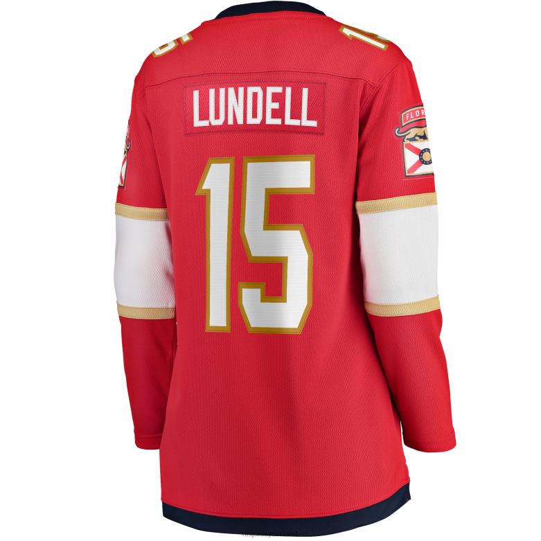 NHL Women Florida Panthers Anton Lundell Fanatics Branded Red Home Breakaway Player Jersey D002V1908 Clothing