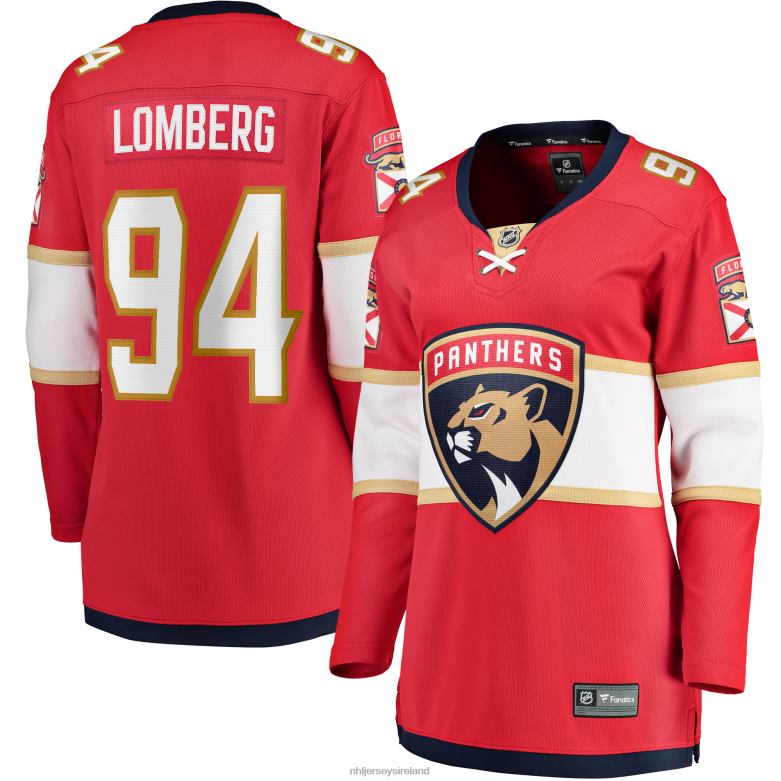 NHL Women Florida Panthers Ryan Lomberg Fanatics Branded Red Home Breakaway Player Jersey D002V2430 Clothing