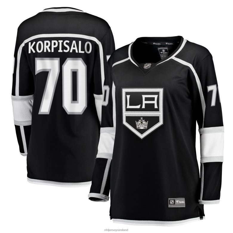 NHL Women Los Angeles Kings Joonas Korpisalo Fanatics Branded Black Home Breakaway Jersey D002V2036 Clothing