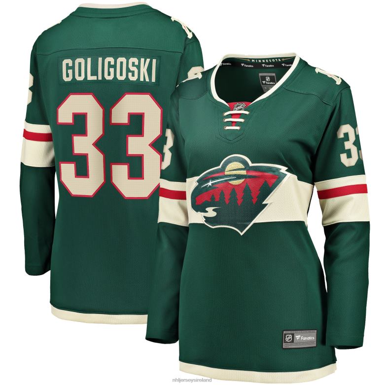 NHL Women Minnesota Wild Alex Goligoski Fanatics Branded Green Home Breakaway Player Jersey D002V1777 Clothing