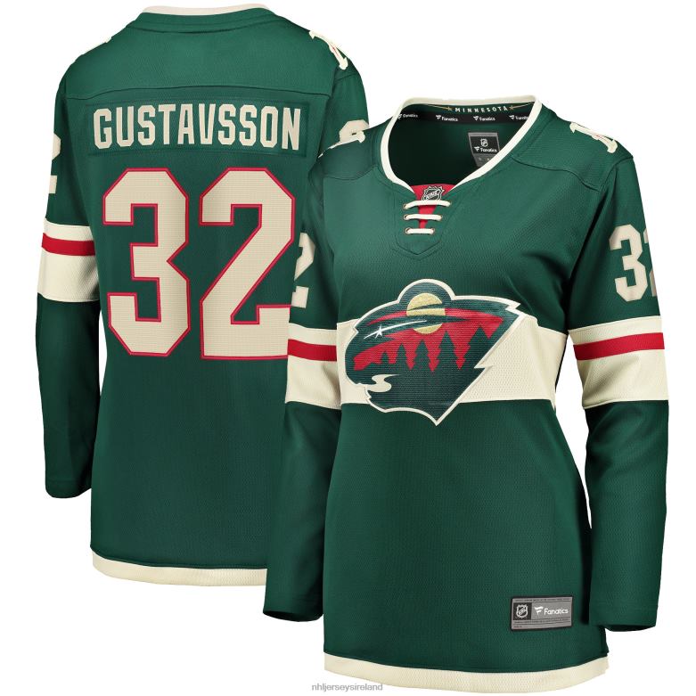 NHL Women Minnesota Wild Filip Gustavsson Fanatics Branded Green Home Breakaway Player Jersey D002V1200 Clothing
