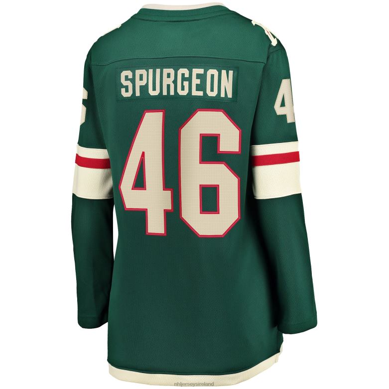 NHL Women Minnesota Wild Jared Spurgeon Green Home Breakaway Player Jersey D002V1236 Clothing