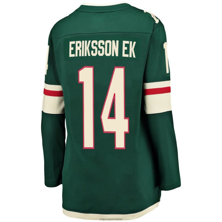 NHL Women Minnesota Wild Joel Eriksson Ek Fanatics Branded Green Breakaway Player Jersey D002V990 Clothing