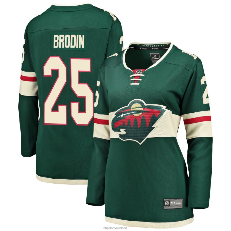 NHL Women Minnesota Wild Jonas Brodin Fanatics Branded Green Breakaway Player Jersey D002V2052 Clothing