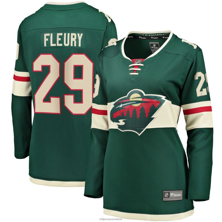 NHL Women Minnesota Wild Marc-Andre Fleury Fanatics Branded Green Home Premier Breakaway Player Jersey D002V536 Clothing