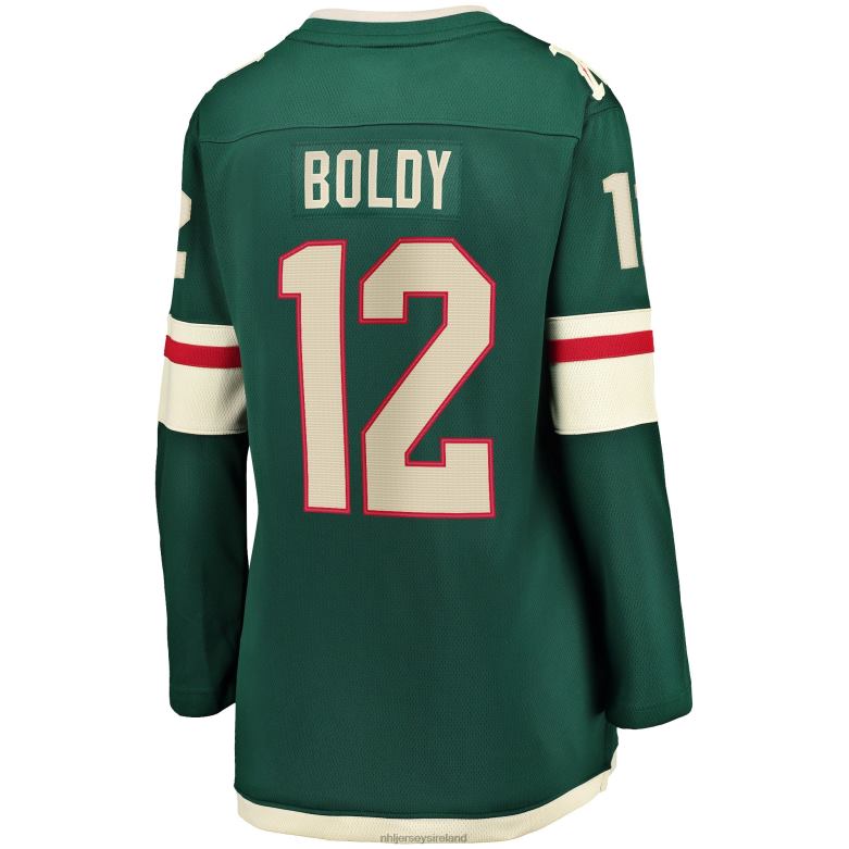 NHL Women Minnesota Wild Matthew Boldy Fanatics Branded Green Home Breakaway Player Jersey D002V187 Clothing