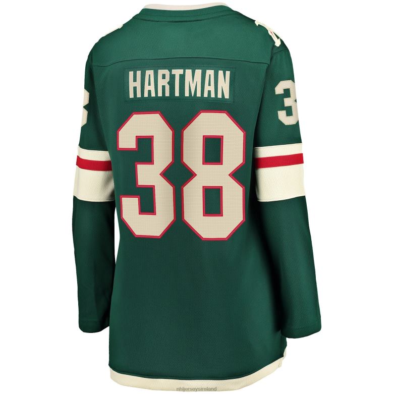 NHL Women Minnesota Wild Ryan Hartman Fanatics Branded Green Home Breakaway Player Jersey D002V1012 Clothing