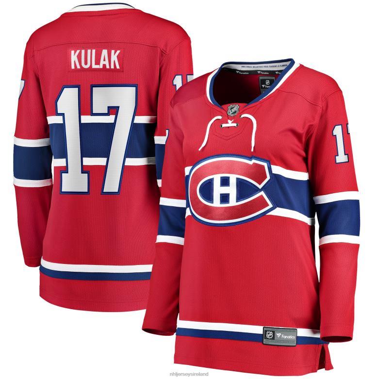 NHL Women Montreal Canadiens Brett Kulak Fanatics Branded Red Home Breakaway Player Jersey D002V2396 Clothing