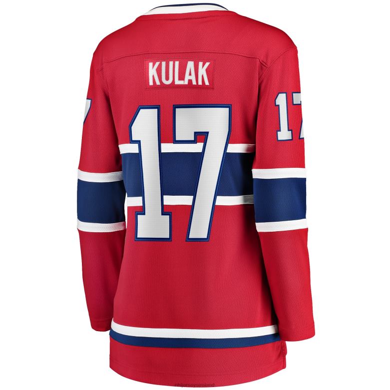 NHL Women Montreal Canadiens Brett Kulak Fanatics Branded Red Home Breakaway Player Jersey D002V2396 Clothing