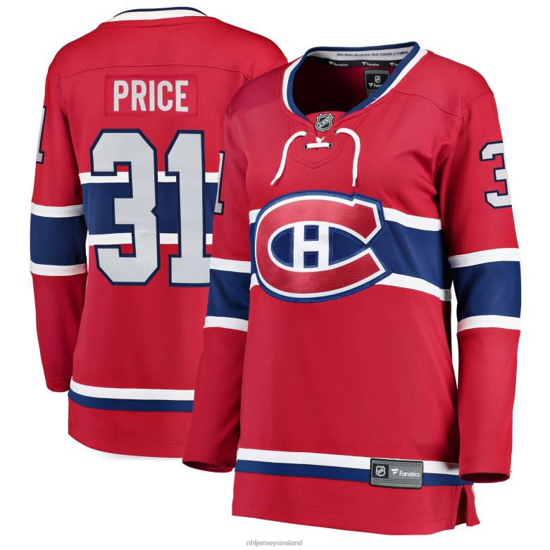 NHL Women Montreal Canadiens Carey Price Fanatics Branded Red Home Breakaway Player Jersey D002V1001 Clothing