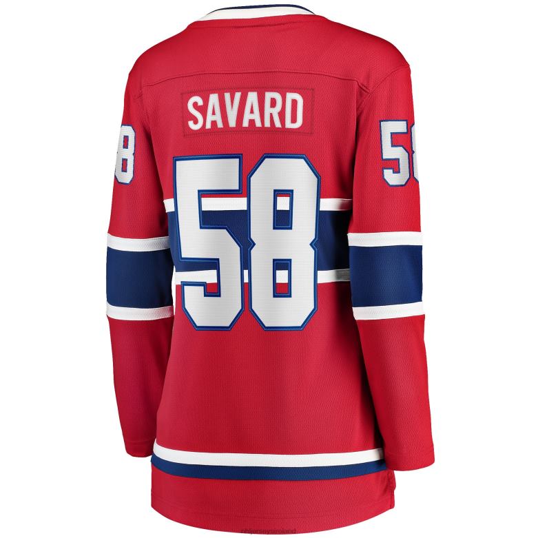 NHL Women Montreal Canadiens David Savard Fanatics Branded Red Home Breakaway Player Jersey D002V2133 Clothing
