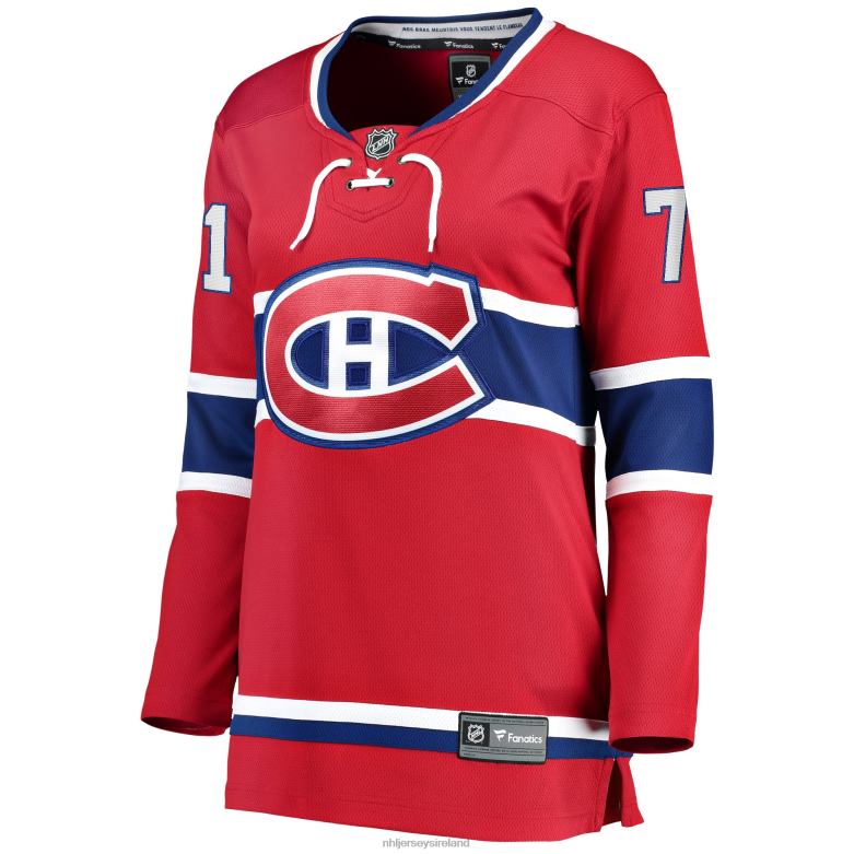 NHL Women Montreal Canadiens Jake Evans Fanatics Branded Red Home Breakaway Player Jersey D002V1904 Clothing