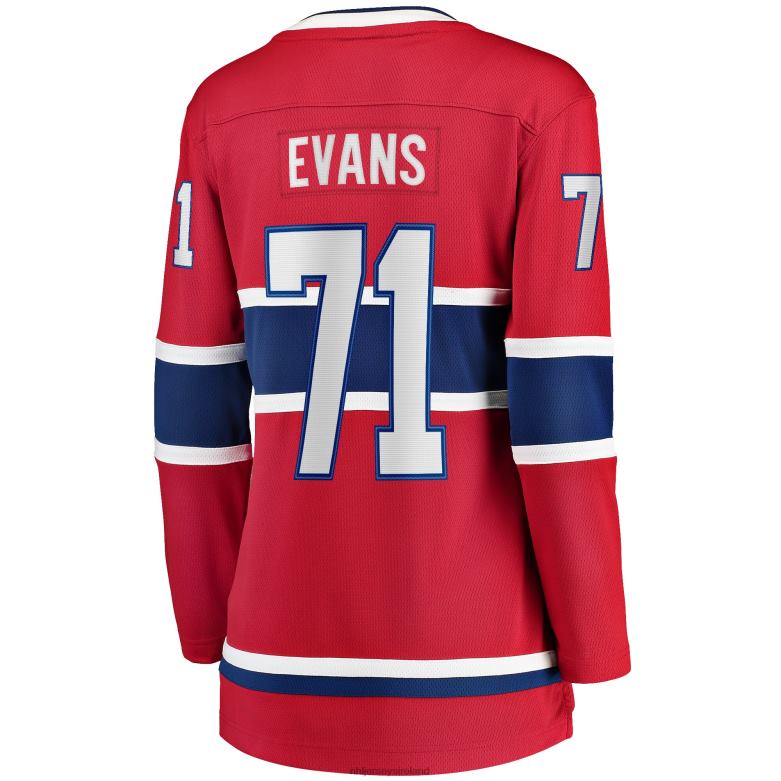 NHL Women Montreal Canadiens Jake Evans Fanatics Branded Red Home Breakaway Player Jersey D002V1904 Clothing