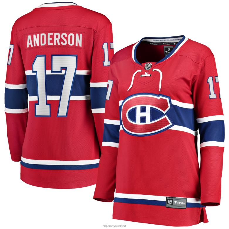 NHL Women Montreal Canadiens Josh Anderson Fanatics Branded Red Breakaway Player Jersey D002V2411 Clothing