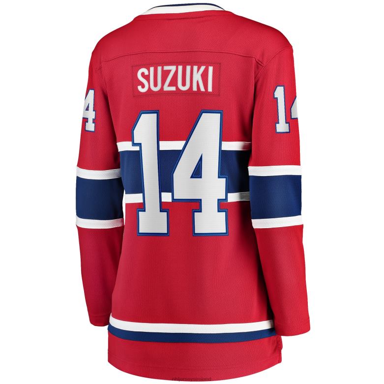 NHL Women Montreal Canadiens Nick Suzuki Fanatics Branded Red Home Captain Patch Breakaway Player Jersey D002V839 Clothing