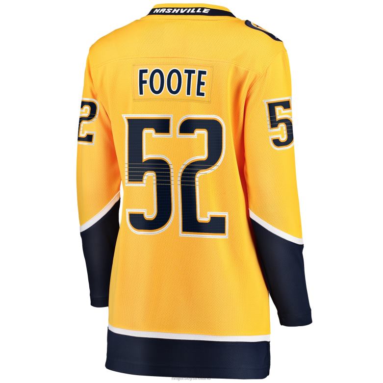 NHL Women Nashville Predators Cal Foote Fanatics Branded Gold Home Breakaway Jersey D002V2012 Clothing