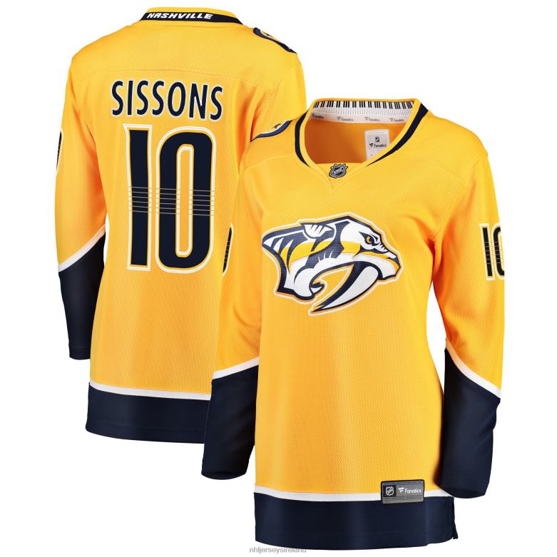 NHL Women Nashville Predators Colton Sissons Fanatics Branded Gold Breakaway Player Jersey D002V1641 Clothing