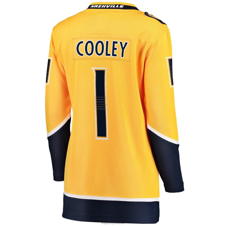 NHL Women Nashville Predators Devin Cooley Fanatics Branded Gold Home Breakaway Player Jersey D002V2132 Clothing