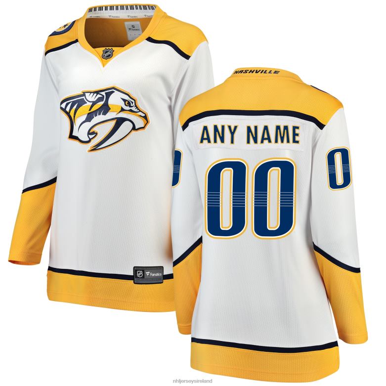 NHL Women Nashville Predators Fanatics Branded White Away Breakaway Custom Jersey D002V1773 Clothing
