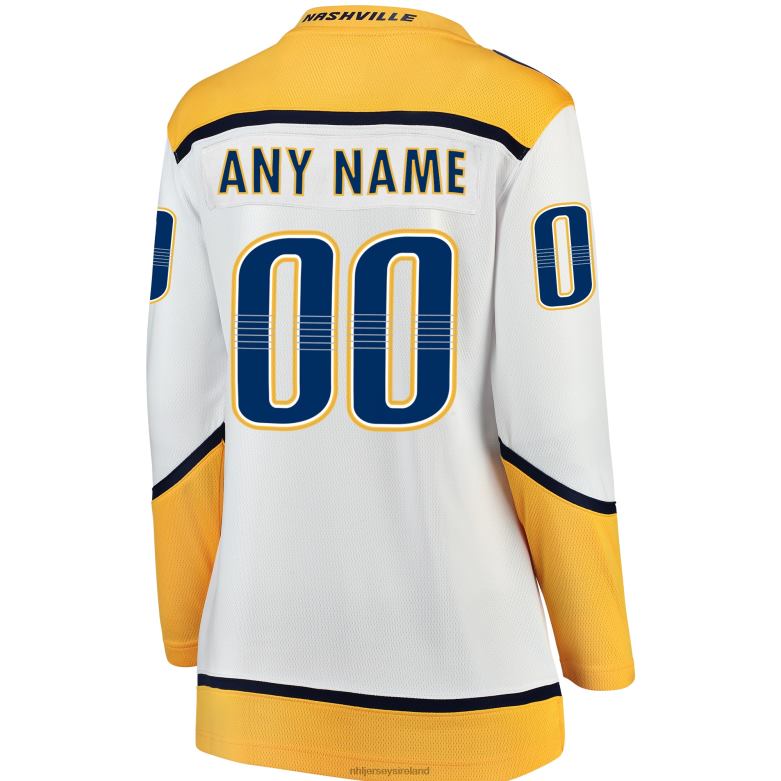 NHL Women Nashville Predators Fanatics Branded White Away Breakaway Custom Jersey D002V1773 Clothing