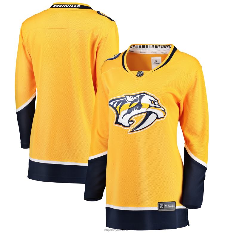 NHL Women Nashville Predators Fanatics Branded Yellow Breakaway Home Jersey D002V963 Clothing