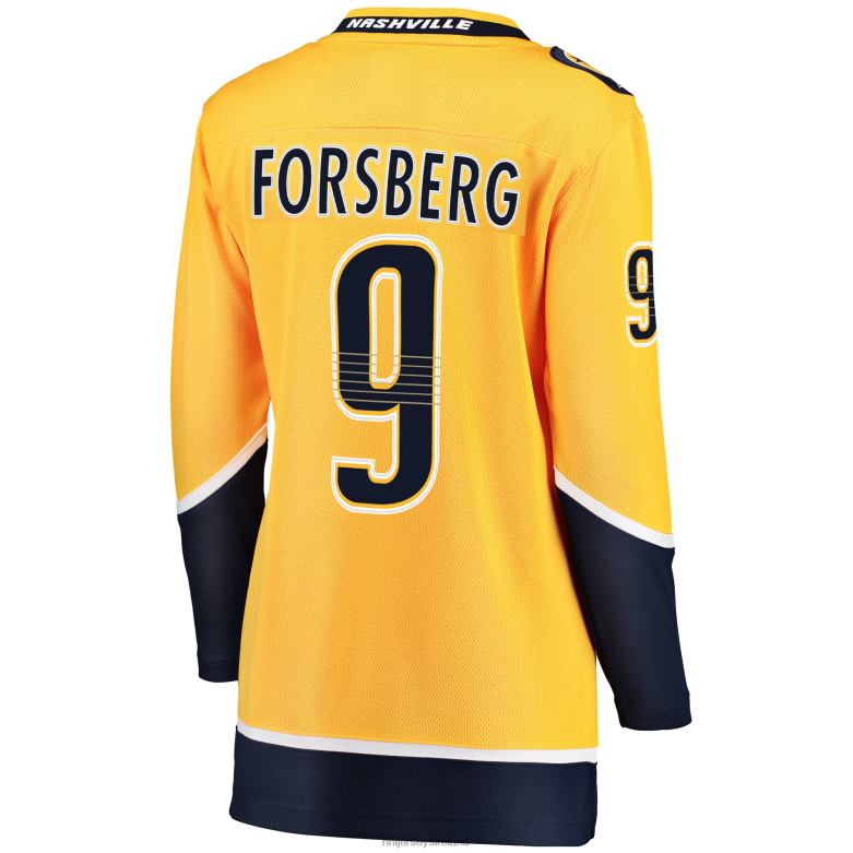 NHL Women Nashville Predators Filip Forsberg Fanatics Branded Gold Premier Breakaway Player Jersey D002V1051 Clothing