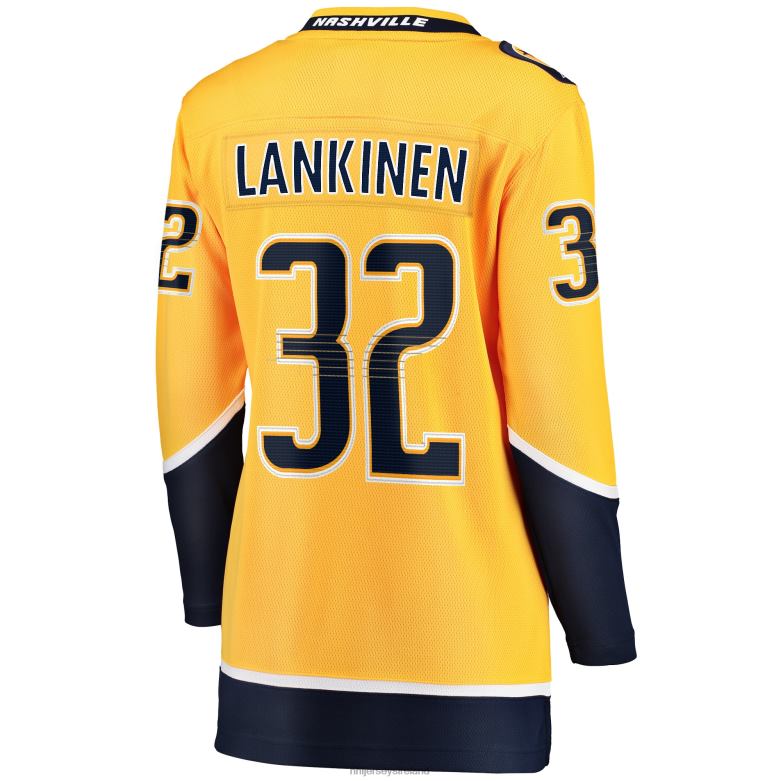 NHL Women Nashville Predators Kevin Lankinen Fanatics Branded Gold Home Breakaway Player Jersey D002V2140 Clothing