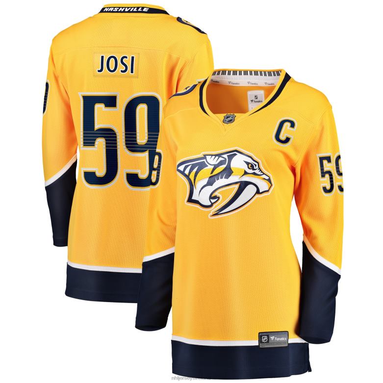 NHL Women Nashville Predators Roman Josi Fanatics Branded Gold Premier Breakaway Player Jersey D002V420 Clothing