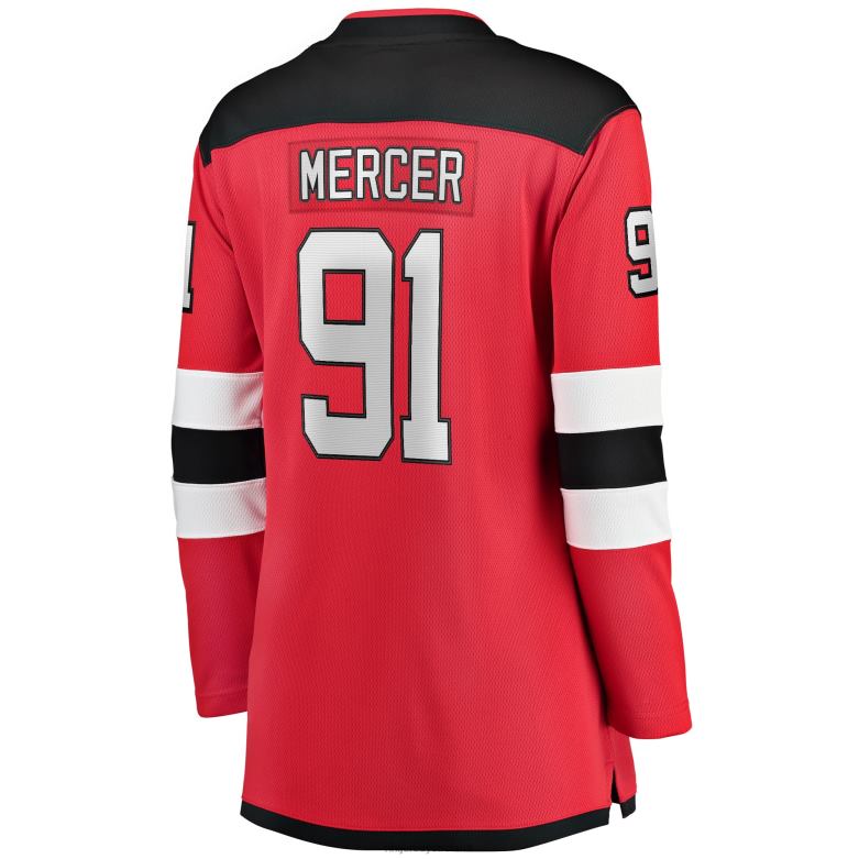 NHL Women New Jersey Devils Dawson Mercer Fanatics Branded Red Home Breakaway Jersey D002V925 Clothing