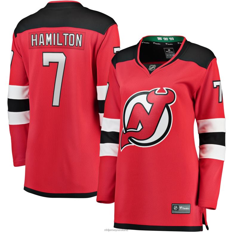 NHL Women New Jersey Devils Dougie Hamilton Fanatics Branded Red Breakaway Player Jersey D002V1246 Clothing
