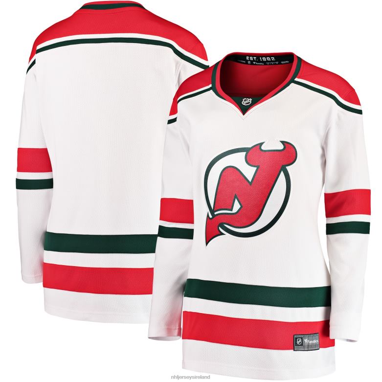 NHL Women New Jersey Devils Fanatics Branded White 2022/23 Heritage Premier Breakaway Jersey D002V1082 Clothing