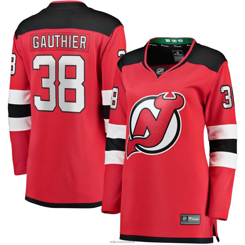 NHL Women New Jersey Devils Frederik Gauthier Fanatics Branded Red Home Breakaway Player Jersey D002V2305 Clothing