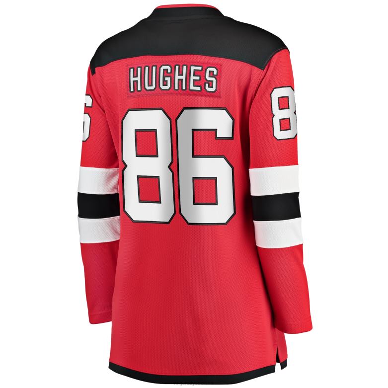 NHL Women New Jersey Devils Jack Hughes Fanatics Branded Red Home Breakaway Jersey D002V249 Clothing