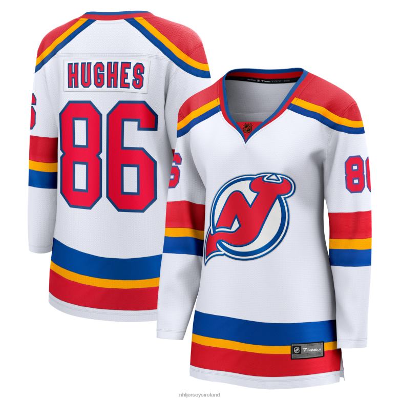 NHL Women New Jersey Devils Jack Hughes Fanatics Branded White Special Edition 20 Breakaway Player Jersey D002V633 Clothing