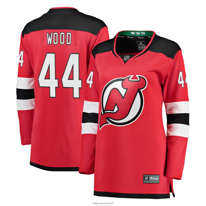 NHL Women New Jersey Devils Miles Wood Fanatics Branded Red Breakaway Jersey D002V725 Clothing