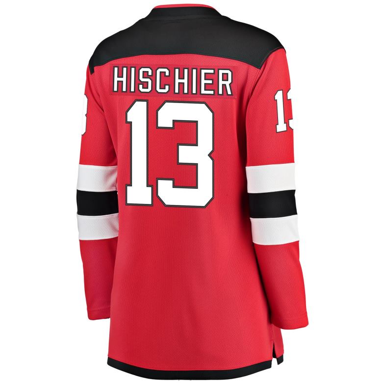 NHL Women New Jersey Devils Nico Hischier Fanatics Branded Red Breakaway Home Player Jersey D002V2145 Clothing