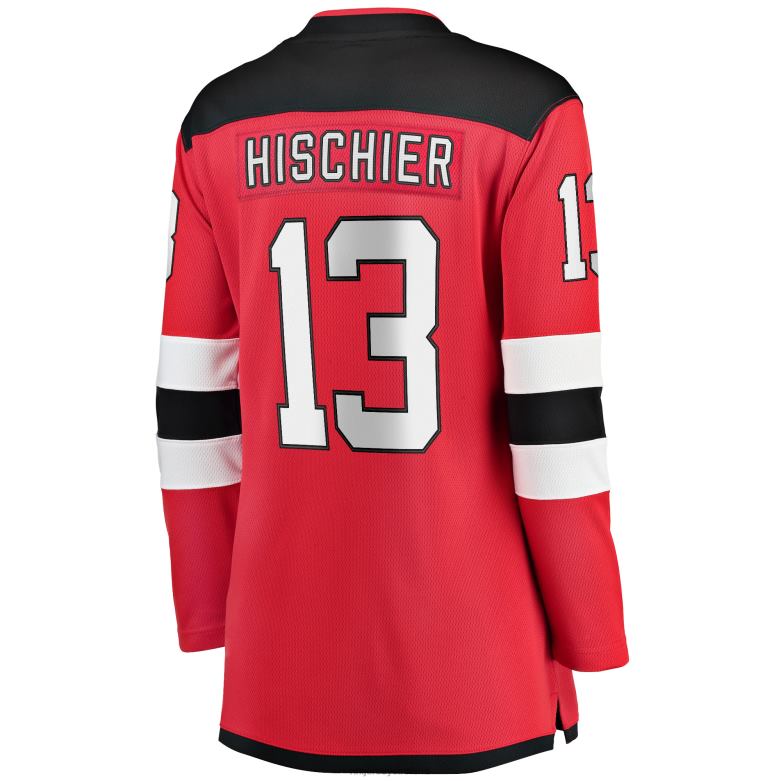 NHL Women New Jersey Devils Nico Hischier Fanatics Branded Red Home Premier Breakaway Player Jersey D002V318 Clothing