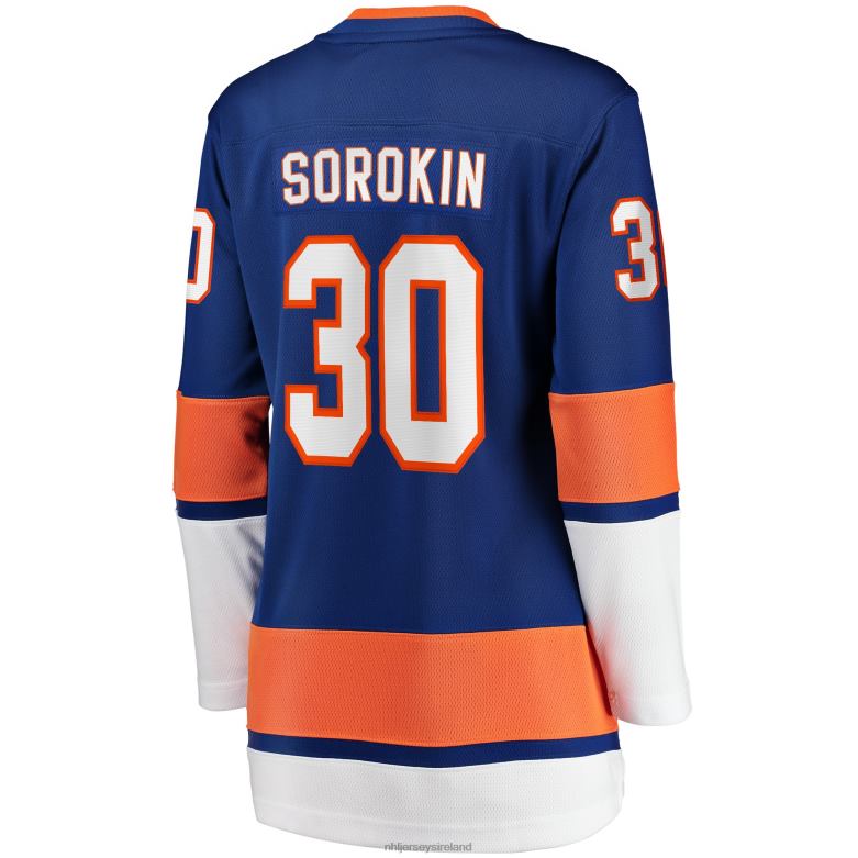 NHL Women New York Islanders Ilya Sorokin Fanatics Branded Royal Home Breakaway Player Jersey D002V623 Clothing