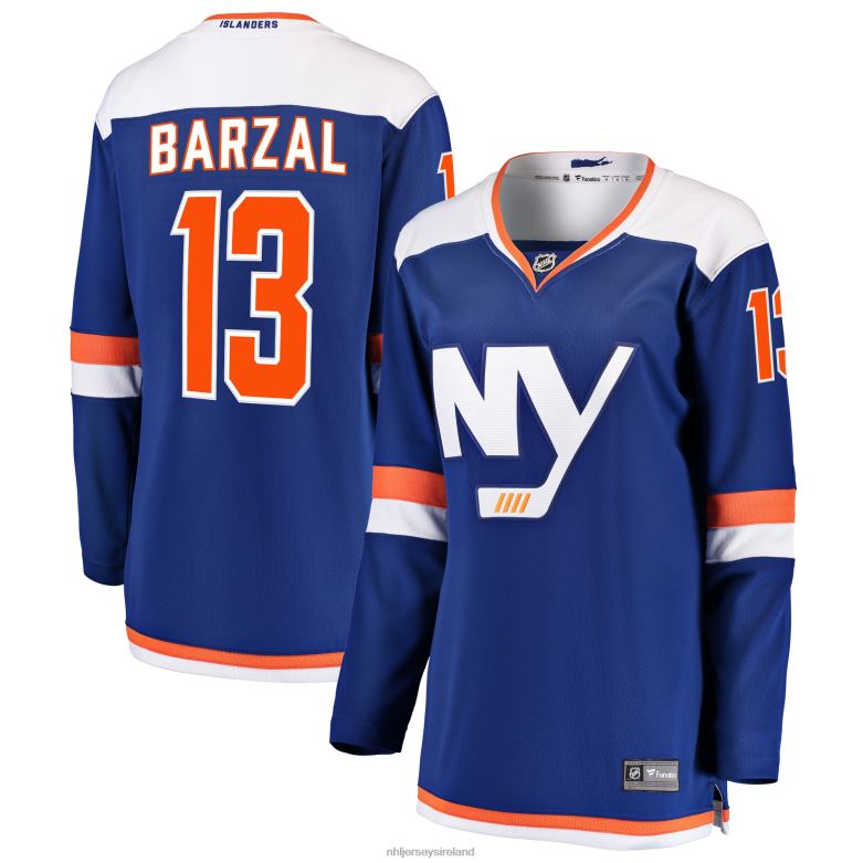 NHL Women New York Islanders Mathew Barzal Fanatics Branded Blue Alternate Breakaway Jersey D002V1372 Clothing