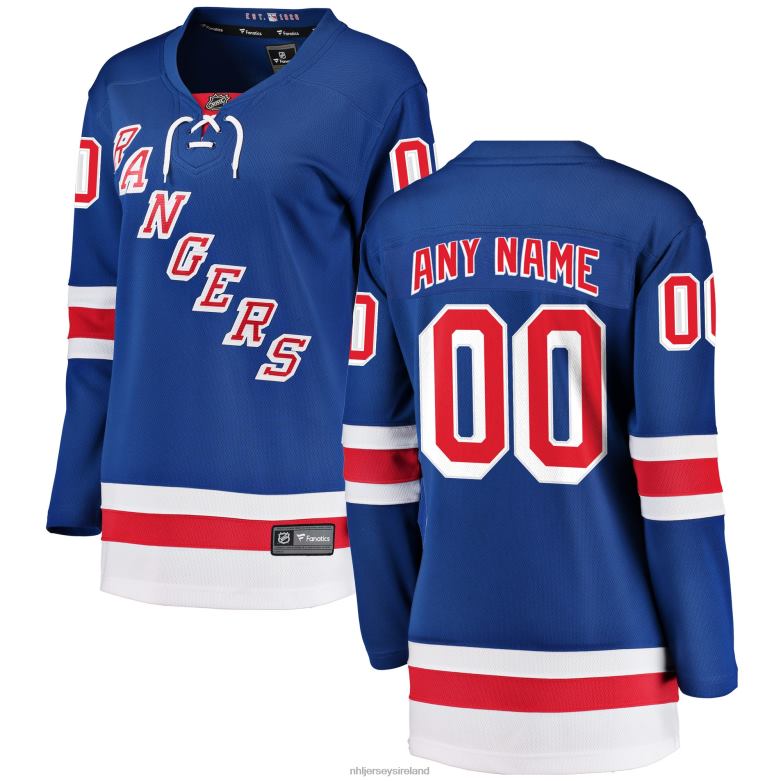 NHL Women New York Rangers Fanatics Branded Blue Home Breakaway Custom Jersey D002V212 Clothing