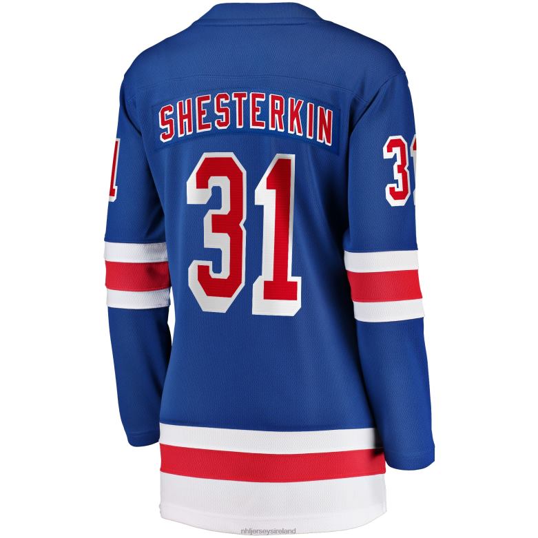 NHL Women New York Rangers Igor Shesterkin Fanatics Branded Blue Home Breakaway Jersey D002V232 Clothing