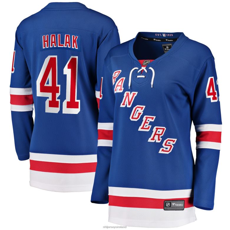 NHL Women New York Rangers Jaroslav Halak Fanatics Branded Blue Home Breakaway Player Jersey D002V1889 Clothing