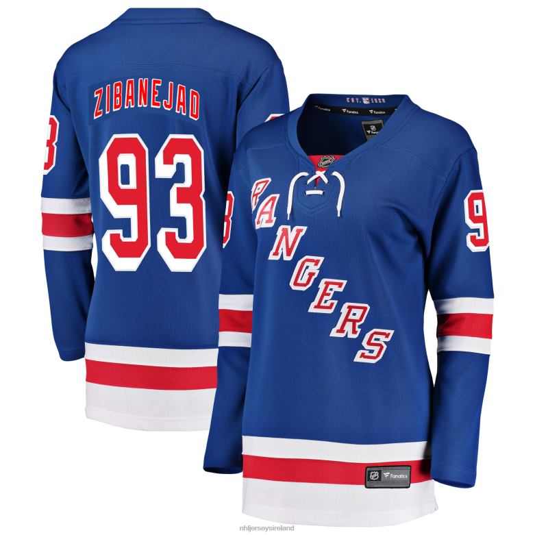 NHL Women New York Rangers Mika Zibanejad Fanatics Branded Blue Breakaway Player Jersey D002V462 Clothing