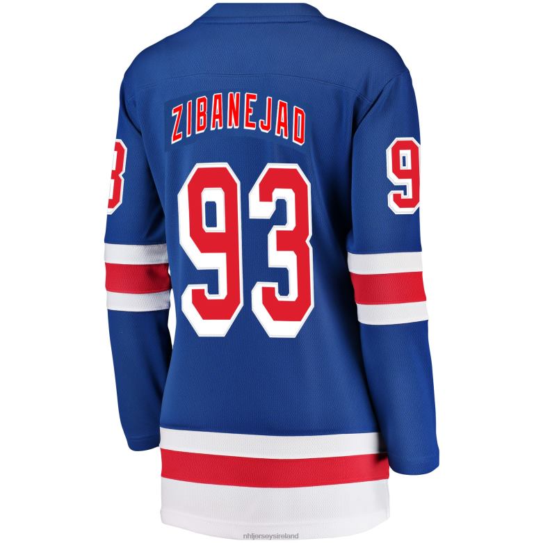 NHL Women New York Rangers Mika Zibanejad Fanatics Branded Blue Breakaway Player Jersey D002V462 Clothing