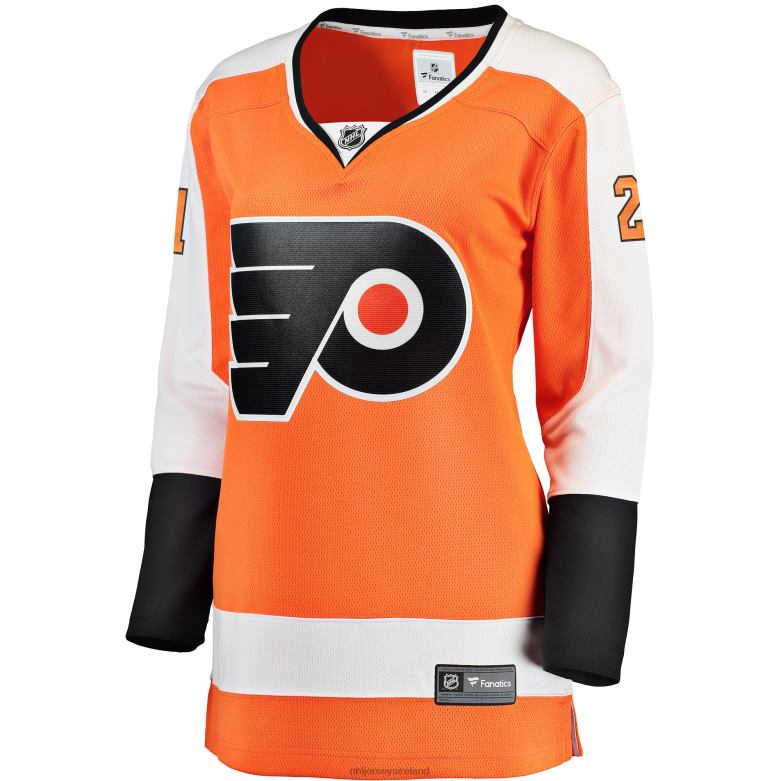 NHL Women Philadelphia Flyers Scott Laughton Fanatics Branded Orange Breakaway Player Jersey D002V1939 Clothing